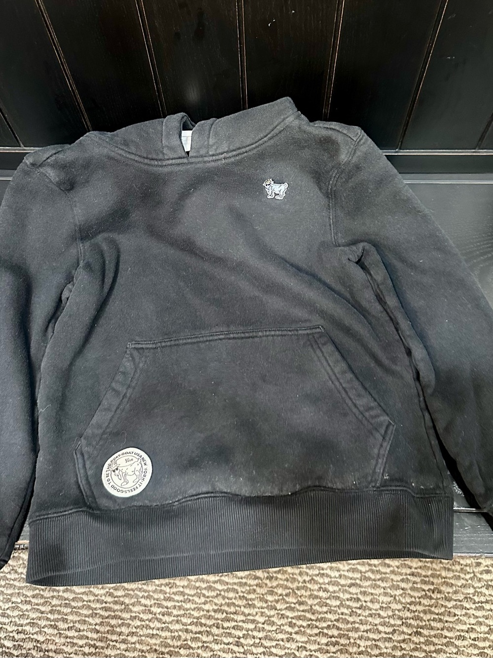 Kids Black Pullover Sweatshirt with Embroidered Logo